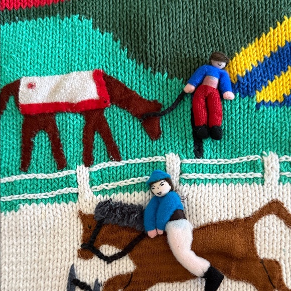Vintage California Sweaters Kentucky Derby Sweater Peru - Picture 5 of 9